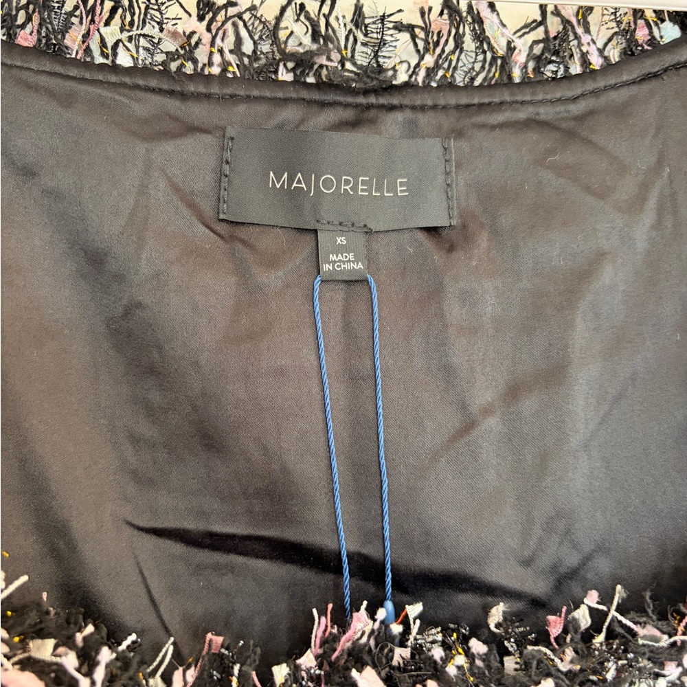 MAJORELLE Bia Black Tweed Mini Dress NWT Revolve XS - Picture 4 of 10